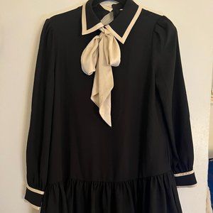 J. Ing Tie Neck Drop-Waist Dress